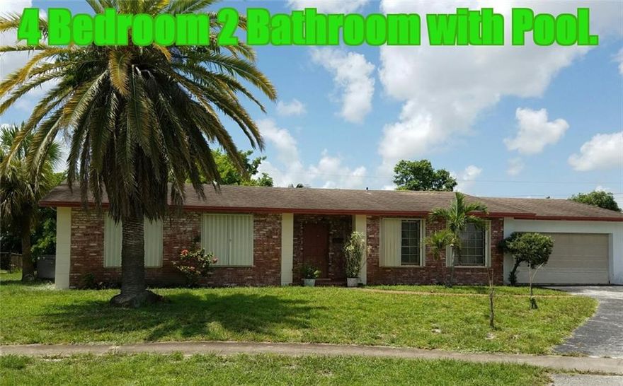 THIS IS A GREAT BUY IN THE CITY OF PLANTATION. BOTH BATHROOMS HAVE BEEN COMPLETELY RENOVATED. NEW INTERIOR AND EXTERIOR PAINT. NEW APPLIANCES INCLUDING BUT NOT LIMITED TO MICROWAVE, REFRIGERATOR & RANGE. FLAT ROOF WAS REPLACED RECENTLY.  NO HOA, HUGE BACKYARD WITH FRUIT TREES. SPLIT BEDROOM ROOMS WITH ACCORDIAN SHUTTLES. PRICE TO SELL FAST.