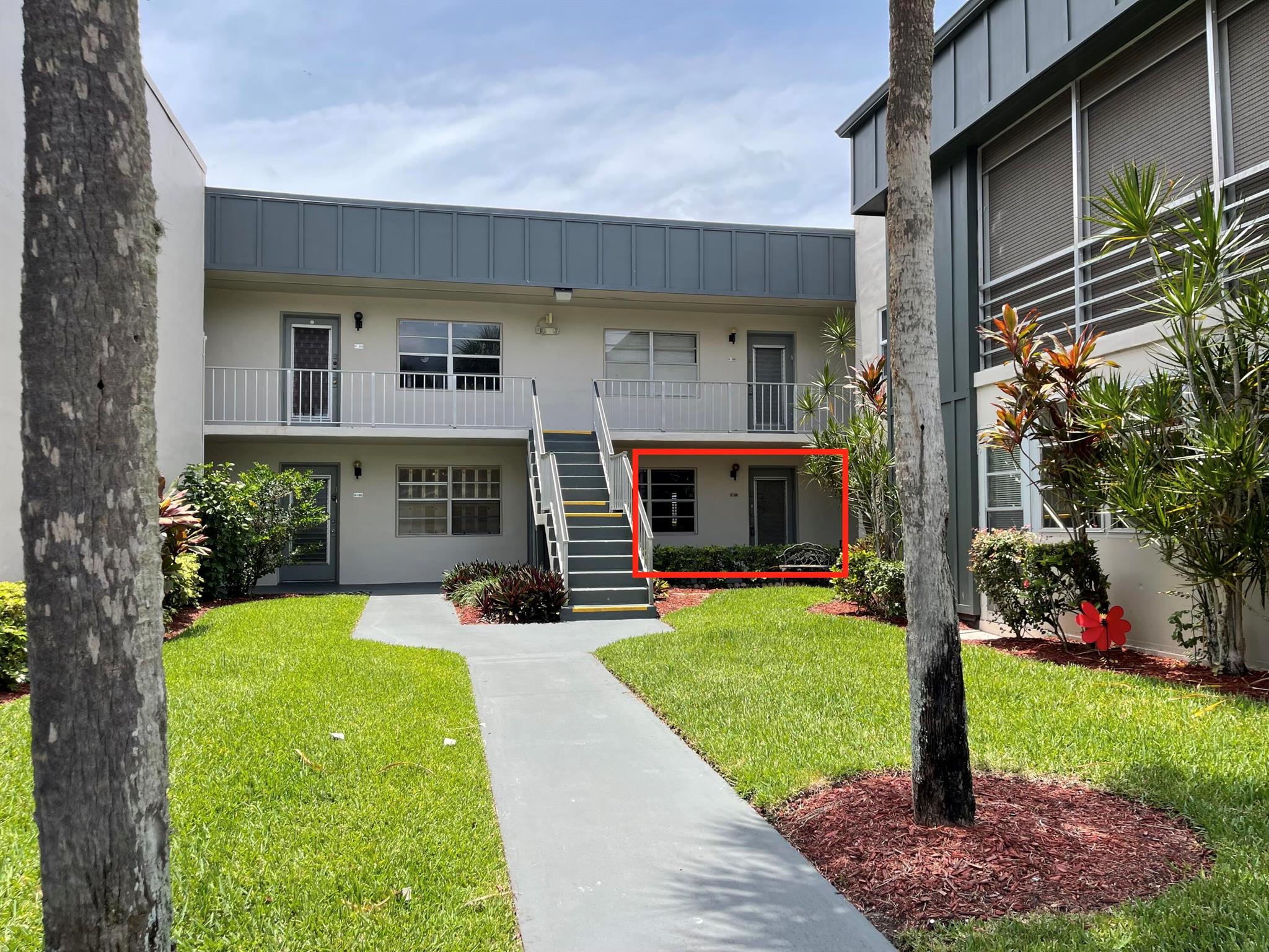 55+ Community. Fantastic opportunity to live in a beautifully updated 2/2 first floor unit. Freshly painted and updated with vinyl flooring throughout the unit. Tucked away from the main roads with a canal view, it is walking distance to the Burgundy pool. This is a resort style community with 3 multi-million dollar remodeled clubhouses. Indoor/outdoor heated pools, indoor resistance pool and lap pool. Tennis courts, golf, picnic areas, Courtesy Busses; The theater is located in the Main Clubhouse. Just under 7 miles east to Delray beaches, shopping and restaurants. Easy access to Turnpike & I-95 with an easy drive to Palm Beach Airport.