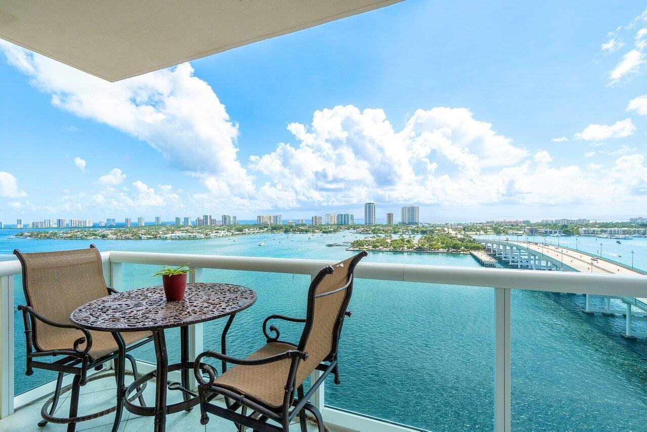 Breathtaking views on the corner unit 17th floor direct east facing Intracoastal condo. This 3 bed 3 bath condo has fantastic natural light and fabulous view of Peanut Island, Palm Beaches, and the Inlet. Coastal Decor bring that Florida relaxed vibes with water views from every room.Newly renovated rooftop pool deck with BBQ area and Jacuzzi Hot tub for you to enjoy this upcoming season! New PickleBall , Bocce and Tennis Courts- Large Gym, Sauna and Steam room. Manned gated community with valet service and a Marina adjacent to the property. Minutes to the Beach, Airport, Restaurants and Shops!