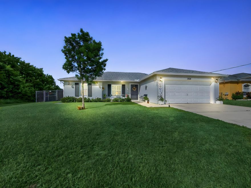 TRUE 3BD 2 BA home CBS Smart Home built in 2020 with NO HOA on a private canal lot with space for a pool! Conveniently located close to all things to do: Tradition Town Square and events, Golf Courses, St. Lucie West, beautiful South FL beaches and I-95 highway access/Turnpike. This home is LIKE NEW with IMPACT throughout, porcelain tile throughout (NO carpet), plantation shutters, extra light and so many more upgrades (see full list). The backyard space can be your private oasis with the screened in covered patio w/ epoxy flooring, fully fenced in yard and trees/plant variety with space for more (Mexican oregano, guanabana, strangler fig, rosemary bush, sweet almond bush, 2 mahogany trees, lime tree, etc.). The Kitchen features a large island, double door pantry and plenty of storage AC serviced every 6 months and Washer and Dryer have less than 2 months of use! Schedule your preview today to start living life in South FL the Port St. Lucie way!