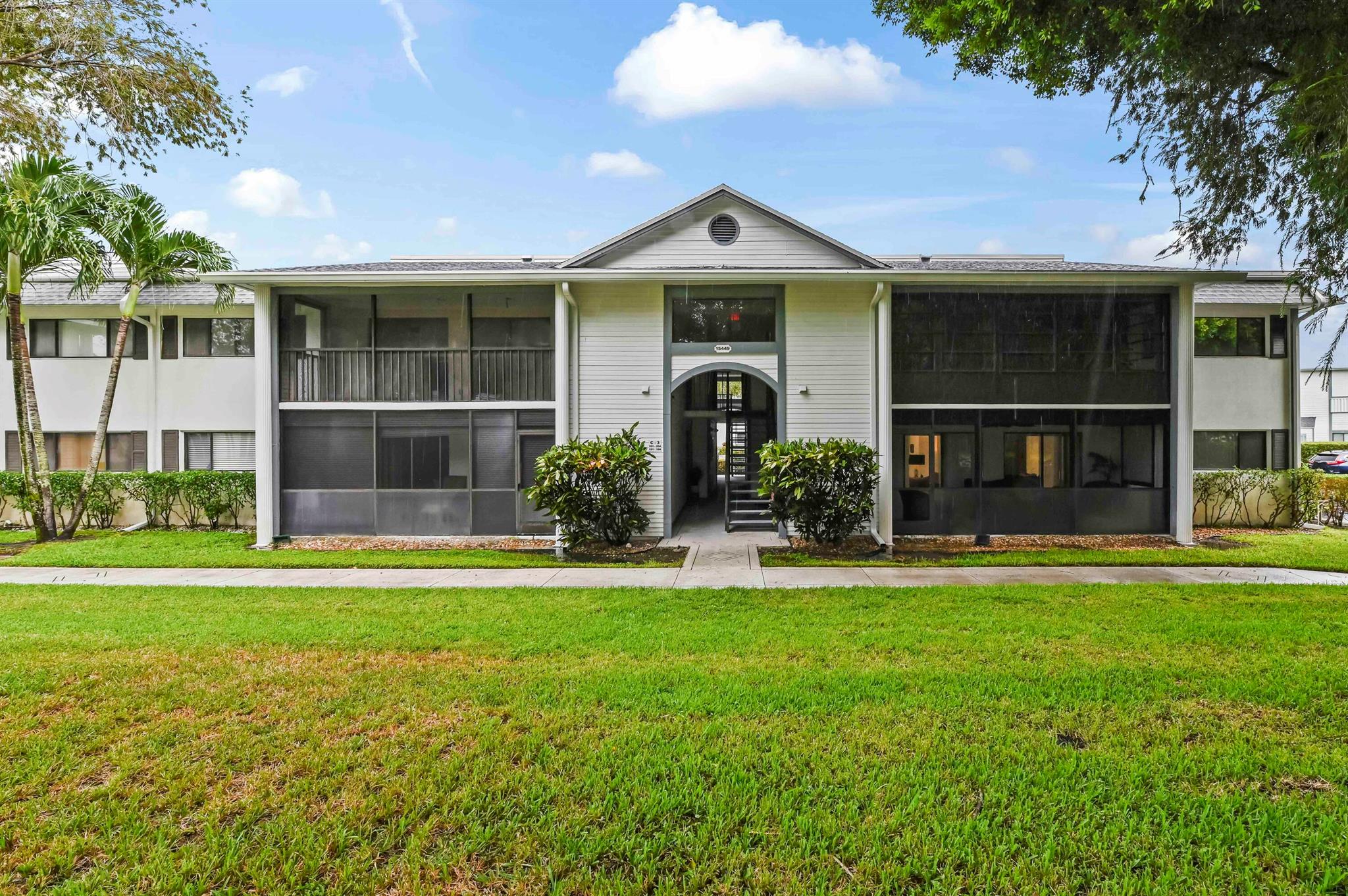 55+ gated community located in the heart of Delray Beach! This 2 bedroom/2 bath first floor condo is the best winter getaway! Fully renovated, fully furnished, every detail of comfort has been considered for your comfort. The kitchen has custom cabinetry w/stainless appliances. Washer/dryer located on lanai, w/ extra storage. Enjoy the garden view from the screened lanai.