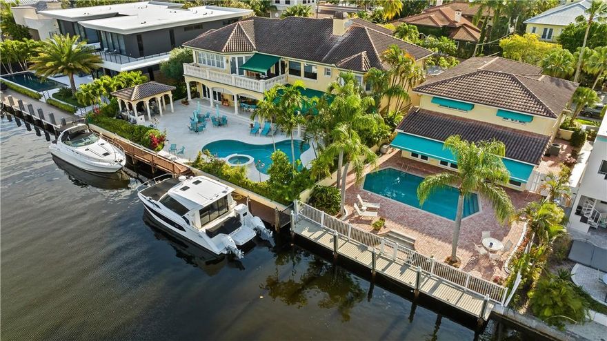 LAS OLAS PRIME NO FIXED BRIDGE! HIGH ELEVATION SITE WITH 50' OF NO FIXED BRIDGE DOCKAGE! GATED COMMUNITY OF RIVIERA ISLES! 2 STORY WITH GENEROUS SQUARE FOOTAGE AND A 2 CAR GARAGE! HURRICANE RATED WINDOWS AND WHOLE HOUSE GENERATOR! CURRENTLY SET UP AS A 3 BEDROOMS BUT COULD EASILY BE CONVERTED TO A 4 BEDROOMS!  LIVED IN BY THE SAME OWNERS FOR OVER 20 YEARS AND READY FOR A REFRESH BUT THE HOUSE HAS GREAT BONES! COME SEE FOR YOURSELF TODAY!