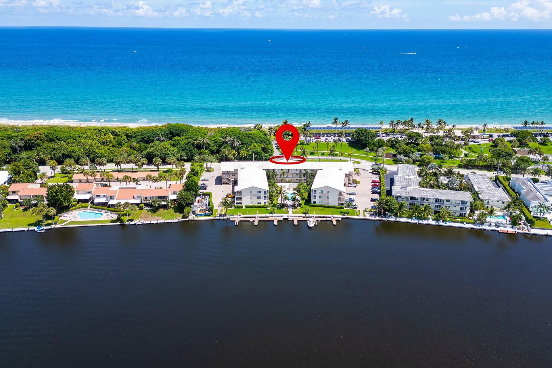 Nestled between the Intracoastal Waterway and the Atlantic Ocean in the exclusive town of Ocean Ridge, this beautifully updated 2-bedroom, 2-bathroom condo offers a rare blend of modern comfort and serene coastal living. Whether you're sipping your morning coffee as the sun rises over the water or unwinding with breathtaking sunsets, this home offers a front-row seat to Florida's natural beauty.Step inside and be welcomed by sun-filled interiors and a spacious open-concept layout. The renovated kitchen is a standout, featuring new stainless-steel appliances (2024), granite countertops, modern tile backsplash, and crisp white cabinetry with polished gold hardware. Enjoy remarkable water views as you prepare delicious meals for your friends and family.