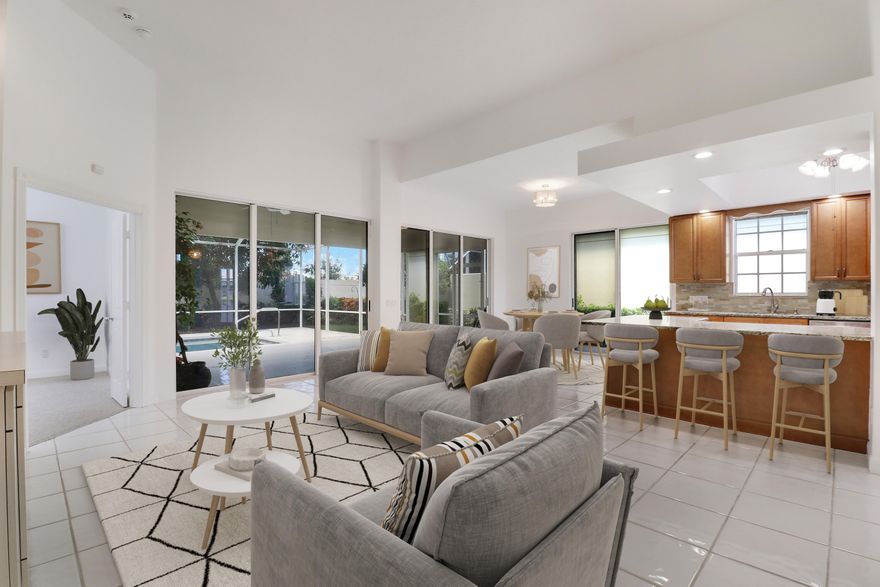 Light, bright, and move-in ready, this immaculate home offers a spacious split floor plan with vaulted ceilings and a dedicated study area. It's perfect for entertaining or everyday living, with poolside privacy and a two-car garage. Located in Port St. Lucie, the home is convenient to shopping, dining, parks, and beaches. This residence features 3 bedrooms, 3 baths, and a versatile study that can serve as a home office or flex space. The living areas are open and airy, highlighted by vaulted ceilings that enhance the sense of space. The well-planned split layout provides privacy for the primary suite and additional bedrooms, making it ideal for families, guests, or multi-generational living.

Step into the heart of the home in the well-appointed kitchen, which offers modern appliances and abundant cabinet space. The primary suite includes an en-suite bath and a walk-in closet, while the additional bedrooms offer flexible use as guest rooms or in-law suites. The layout flows seamlessly into generous formal living and dining spaces, ideal for gatherings or everyday comfort.

Outdoor living shines with a sparkling pool and a private yard that balances entertaining space with seclusion. The property sits behind privacy fencing, ensuring a tranquil setting for outdoor activities. A laundry room with extra storage adds practical convenience, and the two-car garage provides ample space for vehicles and belongings.

This home is impeccably maintained and ready for immediate move-in. Easy access to major roads supports a smooth commute, and nearby parks, golf, and waterfront recreation enhance the lifestyle. Schedule your private showing today to experience the comfort and convenience this Port St. Lucie gem affords.