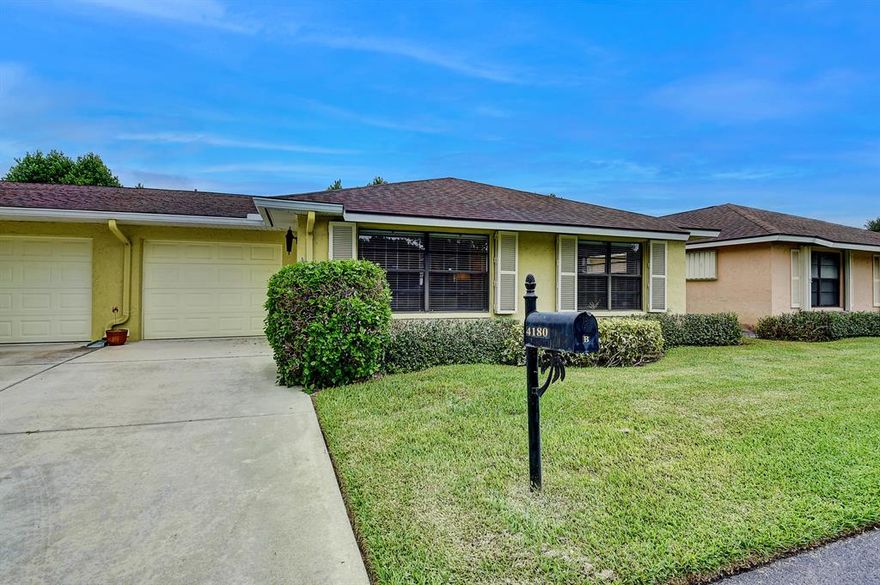 Beautifully well kept 2 bedroom, 2 bathroom villa in the 55+ community of Bent Tree Villa's East. Open floor plan with brand new wood vinyl flooring in living room. 2015 AC and 2019 electrical panel. All furniture is negotiable. 

Community requires 15% down payment- Cash or Conventional only. HOA payment is $940 every quarter. No pets allowed unless a registered service animal. Bent Tree Amenities include a community pool, clubhouse, library, billiards and a  variety of clubs- some offer shows and dinners during the season. Clubhouse has been recently renovated.

Conveniently located 10 minutes from the Turnpike, I-95 and local shops and restaurants in the heart of Boynton Beach. Don't miss out on this very clean and move in ready villa- it won't last long!