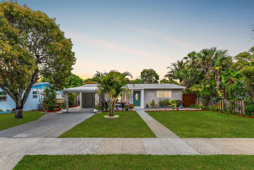 ABSOLUTELY GORGEOUS FULLY RENOVATED SINGLE FAMILY HOME | PRIME WEST PALM BEACH LOCATION | Nearly 1,900 Living SqFt | Bright Open Layout | Upgraded Oak Waterproof Vinyl Plank Flooring Throughout 2024 | Fully Updated Kitchen | Quartz Waterfall Island | S/S Appliances | Spacious Living & Family Rooms | Bonus GUEST LIVING Suite with Bedroom and Private Entrance | Laundry Room Inside with Storage | Sprinkler System | 1 Car Covered Carport | 2 Car Driveway Parking | Very LARGE Fenced Backyard | Pool | Freshly Painted Exterior & Interior | Cul-de-sac location | Ideal for Families, Relocation or Investment | Brightline and Tri Rail stations nearby | No HOA | Downtown West Palm | PBI Airport | Beaches | IMPACT DOORS & WINDOWS | NEW Water Heater 2023 | BRAND NEW ROOF and NEW A/C 2025