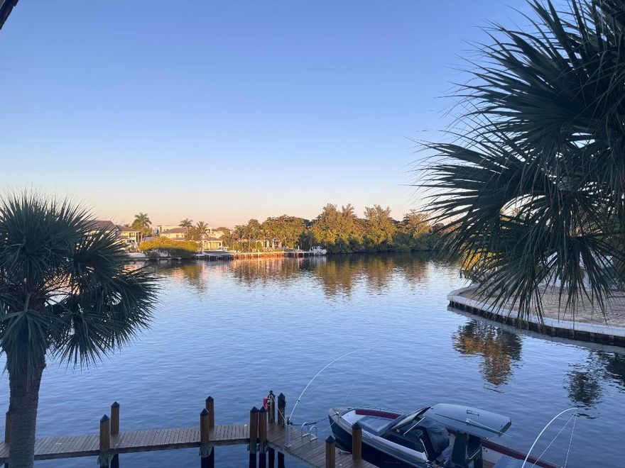 Exclusive East Delray waterfront residence offering 3 large bedrooms, 2.5 baths with 2,000+ SF of light-filled living space, and panoramic Intracoastal and canal views. Ideal location, just one block to the best rated beach in FL and minutes to Atlantic Avenue for famed dining and entertainments. This renovated luxury condominium features impact glass throughout, vaulted ceilings, refined finishes, and an open-concept design ideal for sophisticated indoor-outdoor living. Enjoy three private covered balconies, and a private 38' wide dock. Chef's kitchen with custom cabinetry and expansive island. Two covered parking spaces. Boutique waterfront building on a private road delivering privacy, tranquility, and exceptional lifestyle appeal. This is quintessential South Florida waterfront living Unique Features for this unit
    " Everything on one floor, no stairs inside unit
    " On the third floor with only 2 other units provides excellent privacy
    " Extra large storage area in the attic with pull down stairs. Can also be used to raise the ceiling of the unit if remodeling
    " Custom cabinets, granite counters, dual sinks and built in medicine cabinet in both full baths
    " Vinyl plank flooring and ceiling fans throughout
    " Custom built closets
    " Whole house water softener & new tankless hot water heater
    " New 4-ton 16 Seer A/C in 2022 with 10 year warranty
    " Phantom Screen at front door to allow cross ocean breeze
    " New driveway and parking area with pavers and new bushes.
    " New Electrolux washer and dryer in 2023 and 2022
    " Pleasant View of greenery of protected mangroves lining the dock and seawall below
    " Close to many country clubs such as Gulf Stream Bath & Tennis Club, Gulf Stream Golf Club, and Little Club
    " View of 1.5 acres of nature preserve across the intracoastal
    " Ring doorbell for security and remote monitoring