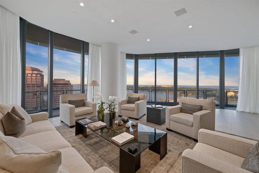 Be the first to live in this elegant 4,300 sqft., 4 bedroom+office, 5.5 bath, fully finished residence at the recently completed & highly coveted Bristol, Palm Beach. Finishes such as the wide-plank oak flooring & wallpaper throughout give this residence a sophisticated yet warm ambiance. Enjoy breathtaking views from the spacious master suite, which features separate his & her bathrooms and gracious walk-in closets. The chef's kitchen comes equipped with a full suite of Gaggenau appliances, a gas cook-top, a sub-zero wine refrigerator, & Calcutta countertops.