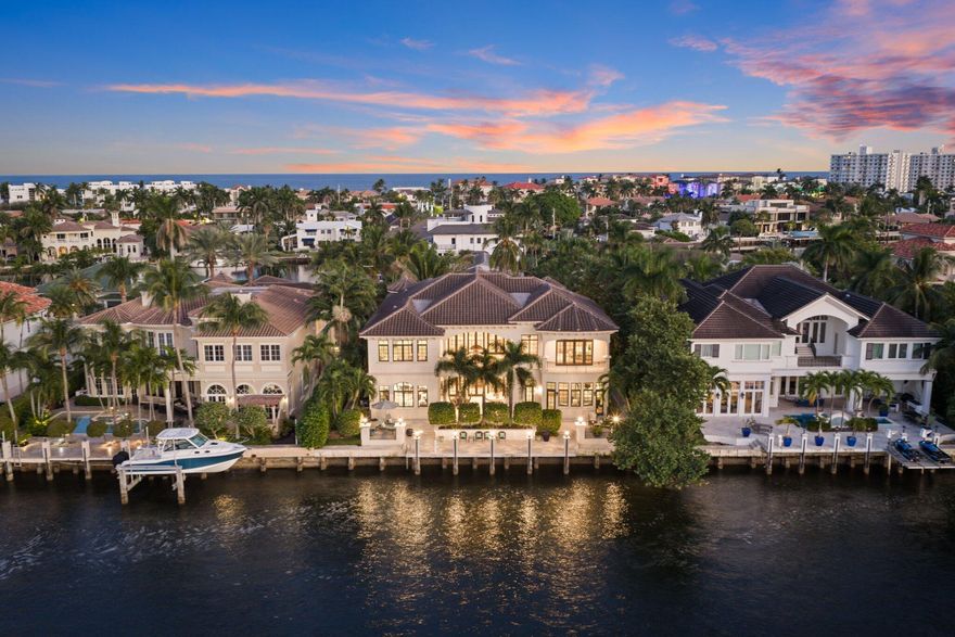 Absolutely Stunning Gated Direct Intracoastal Estate located on prestigious Bel Lido Island in Highland Beach. Features 5 bedrooms, 6 and 2 half baths, 95 ft of Waterfrontage and a concrete dock, Soaring 2 story Ceiling in living room, Exquisite Custom Millwork, oversized kitchen w/ large granite island, Thermador gas range 3 ovens, 2 dishwashers and double subzero refrigerators and 4 freezer drawers, Butler's pantry w/ large Thermador wine cooler, 2 Huge masters, one up and one down, Library, Elevator, Gas fireplace, 2nd floor club room and Media room w/ 8 leather seats and acoustic panes, Large terrace upstairs, Summer Kitchen w/ BBQ, icemaker and sink. Generac 48kw Generator and private keyed beach access for $250 a year. This home is truly a Masterpiece!