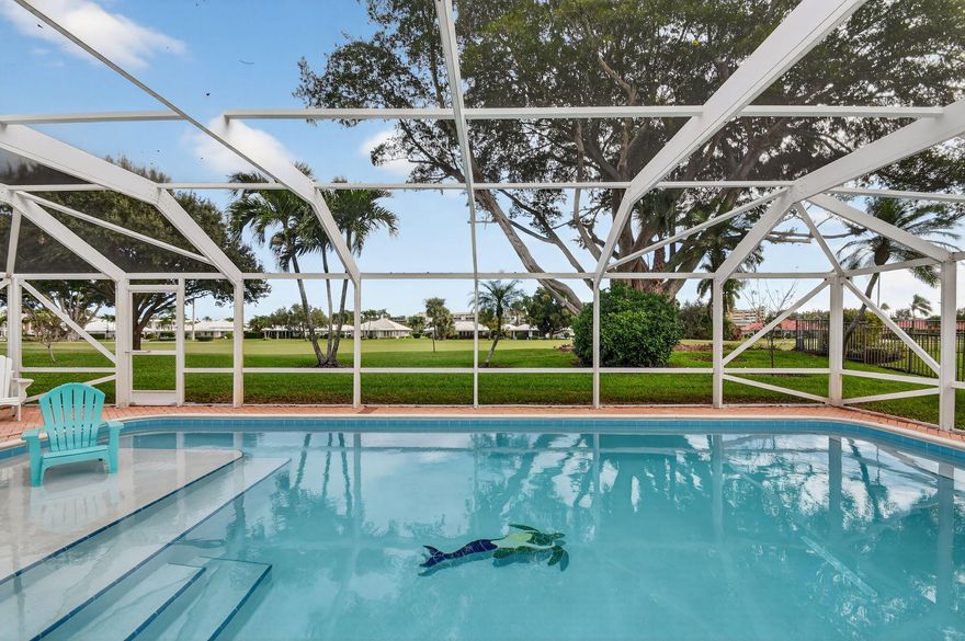 The BEST DEAL in all of Atlantis!! Serene golf course living w/this 4 bed,2.5 bath home perfectly positioned along the 1st hole of the private golf course w/no membership equity fees.Unobstructed views from your screened in pool area, your private retreat complete w/a natural gas heated pool, new pool pump & newly refinished pool. Circular driveway w/ample parking & entertaining. Fantastic layout w/ the impressive potential to make it your own. The family room & living areas flow seamlessly toward the outdoor space, enhanced by the brand new high efficiency double-pane sliding glass doors installed in 2025. Features also include a Lennox high-efficiency A/C system w/all-new ductwork (2023), A gas tankless water heater, new sprinkler pump, new commercial grade washing machine & so much more