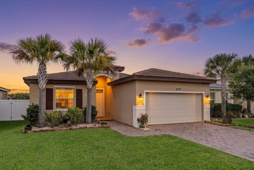 Welcome home to this newer Brilliance model in the gated community of Copper Creek. Built in 2020 with a tile roof, this 3 bedroom, 2 bathroom home offers privacy, comfort, and one of the best values currently available in the community as the lowest priced home in Copper Creek.  Enjoy a fully fenced backyard with private gate access to the canal and preserve views, creating a calm and quiet setting with no rear neighbors. Inside, the home offers a clean and functional layout with modern finishes and plenty of natural light throughout.  Copper Creek residents enjoy resort style amenities including a community pool, fitness center, clubhouse, playground, tennis courts, and basketball courts, all within a gated community conveniently located near shopping, dining, schools, I-95.  Perfect for buyers looking for a newer home without the higher price tags seen in nearby communities.