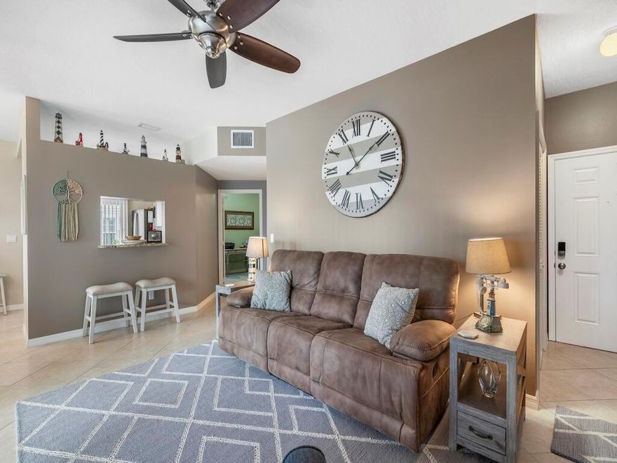 Welcome to this well-maintained 3-bedroom, 2-bath condo offering a serene pond view and an ideal location just steps from the clubhouse and community pool. This home features an updated kitchen with a new refrigerator, a spacious primary suite with a walk-in shower and large walk-in closet, and a screened patio perfect for relaxing outdoors.Updates include impact windows and doors, re-piped plumbing, 2020 A/C, and a new washer. This move-in-ready condo combines comfort and convenience in a desirable community setting close to shopping, dining, and local amenities.