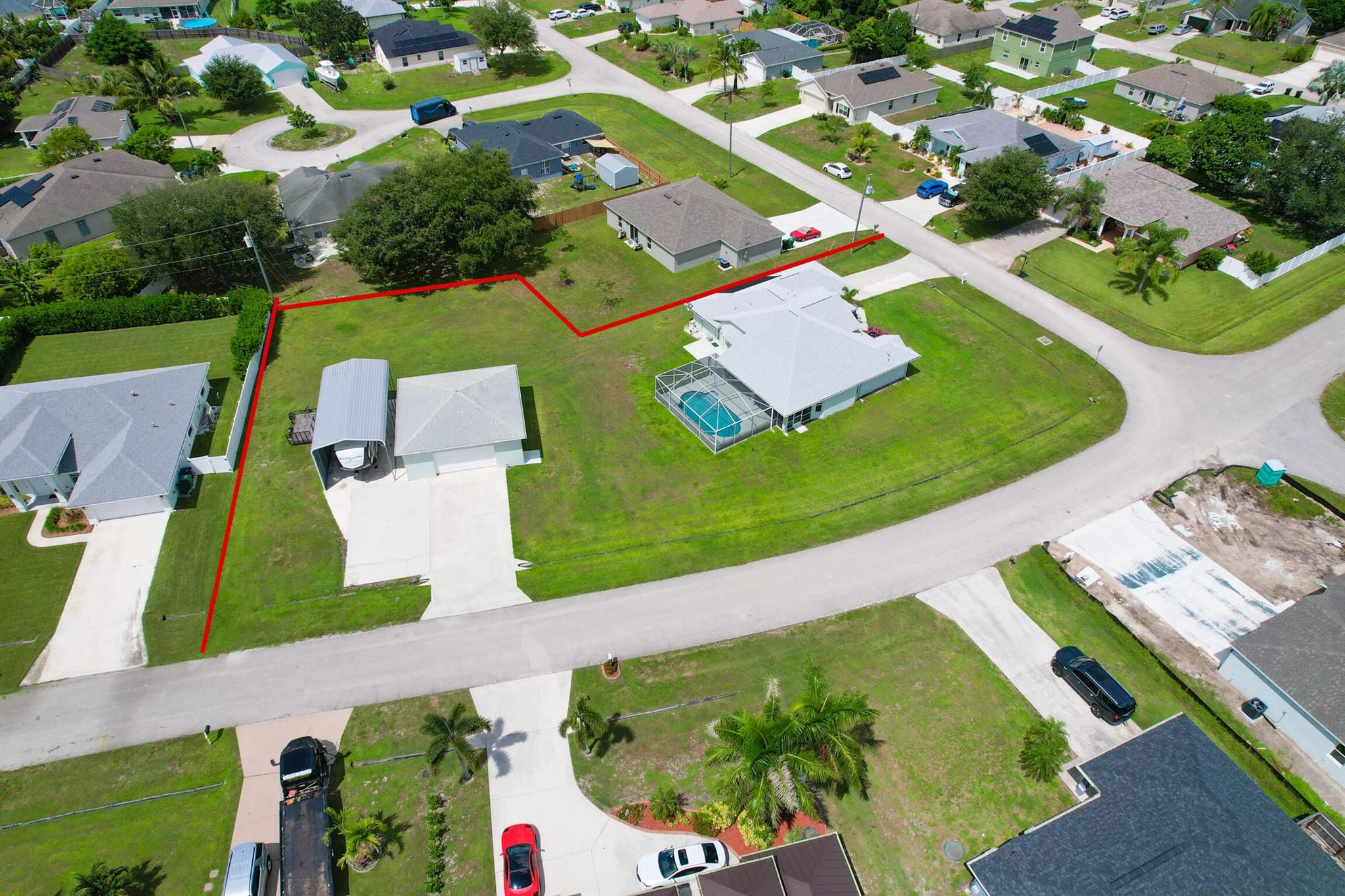 Spacious 3-Bedroom Pool Home on Over Half an Acre - No HOA!Welcome to this beautifully maintained 3-bedroom, 2-bathroom CBS pool home, perfectly situated on an expansive over half-acre lot. Enjoy the freedom of NO HOA, offering the space, privacy, and flexibility you've been looking for.Outdoors, you'll find a detached 2-car garage with 8' clearance and an additional covered aluminum canopy--perfect for storing a boat, RV, or extra vehicles. The huge yard provides endless possibilities for gardening, play, or creating your dream outdoor living space.Step inside to a bright, inviting interior featuring a spacious primary suite with two walk-in closets. The heated pool is a highlight--ideal for year-round enjoyment--and is enhanced by a screened canopy enclosure, poolside lanai,