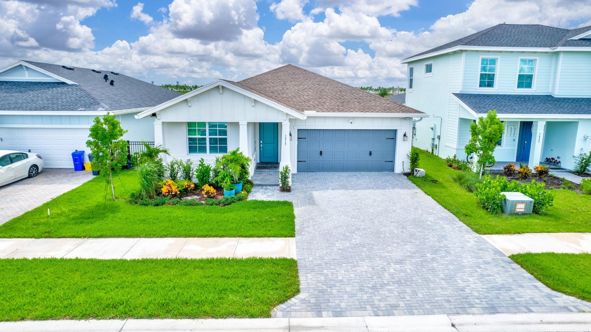Introducing the stunning Daisy model home, a sought-after gem nestled in a desirable community. Built in October 2023, this pristine residence boasts 4 spacious bedrooms and 3 bathrooms, making it the perfect sanctuary for families. Private backyard with a fenced in yard. The thoughtful design includes practical additions like gutters and a custom walk-in closet in the master suite, providing ample storage and luxury. Tiled floors throughout. Nestled in the desirable Arden community, enjoy 20 miles of scenic trails and lakes, a state-of-the-art fitness center, tennis courts, a boat launch ramp, soccer field, basketball and volleyball courts, and resort-style pools with a clubhouse. Adding even more value, a brand-new school is being built nearby opening August 2025.