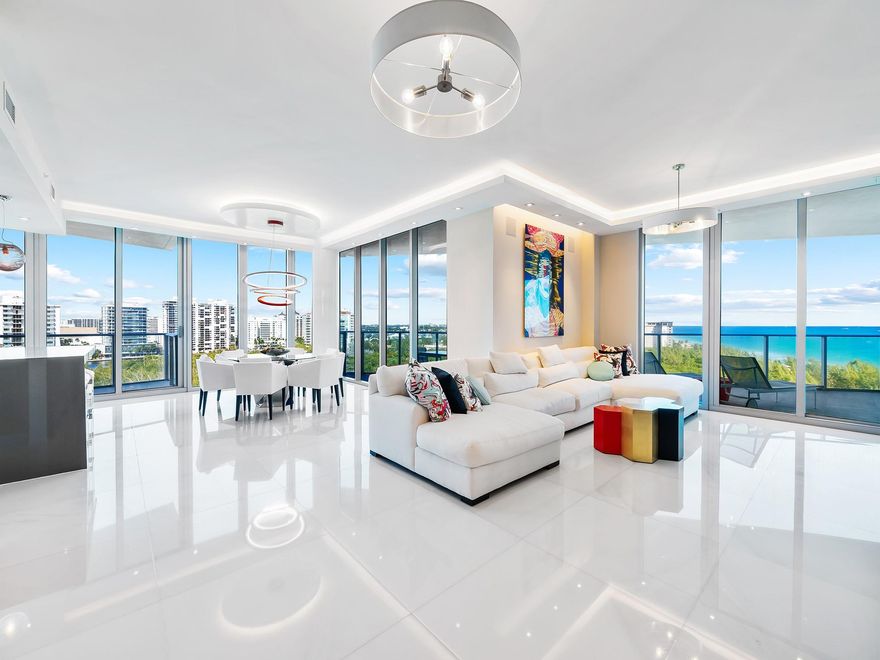 At this bespoke oceanfront Paramount Residence condo, the lifestyle is curated to make the most of every moment of each day. The experience begins as you leave the elevator directly to your private foyer. You are greeted by a residence offering a perfect blend of thoughtful design and beaming with upgrades. Two spacious balconies provide over 700 square feet of outdoor dining and entertaining space. Enjoy phenomenal views of the white sands and turquoise ocean, the protected views of Birch Park to the north, and vibrant city and Intracoastal views to the west. Residents can indulge in many upscale amenities: Truckucks restaurant, sauna, yoga studio, guest suites, a fully equipped gym with Peloton area, barbecue area,  infinity Olympic-sized pool with a hot tub, and beach service.