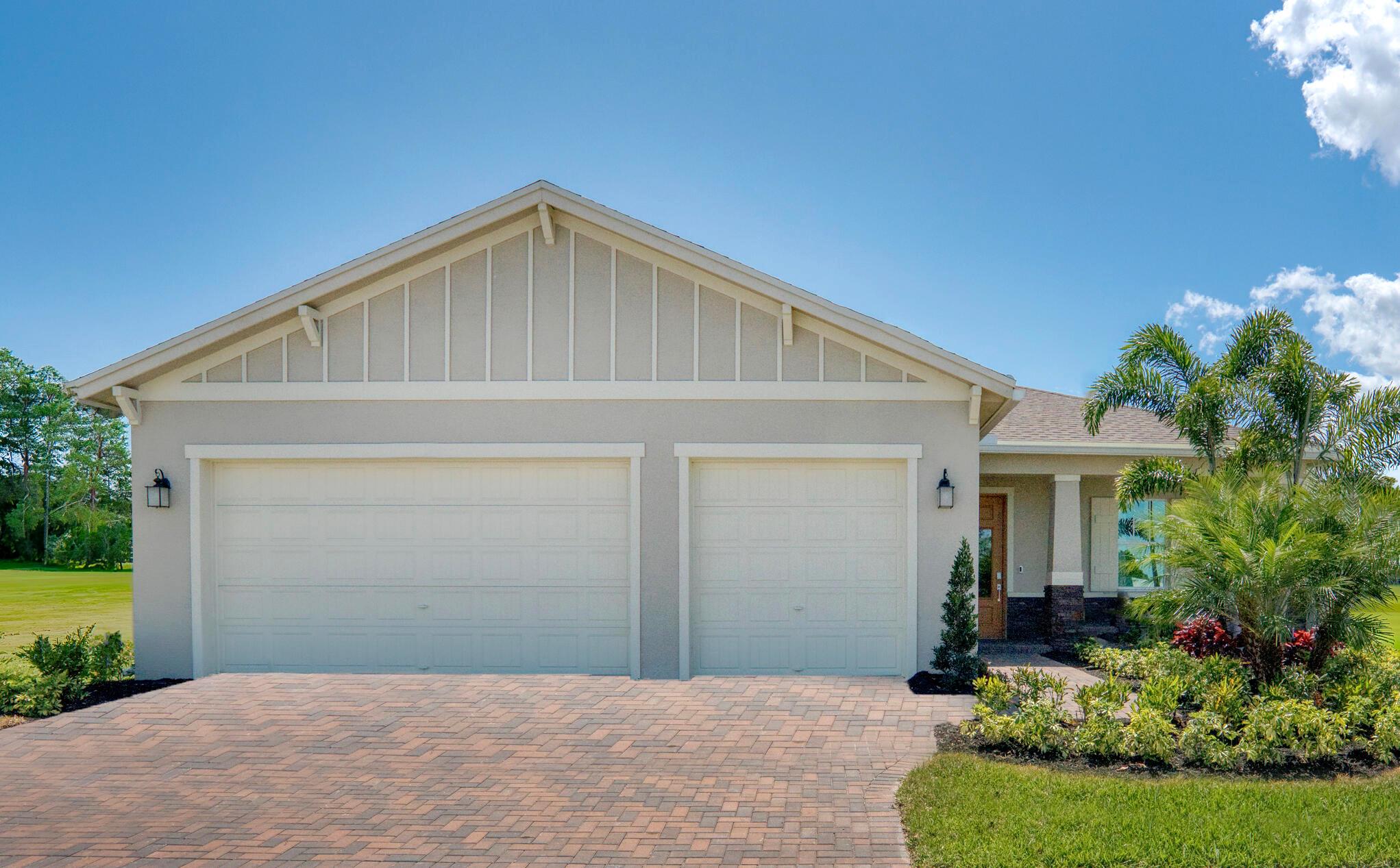 This 3-bedroom 2.5-bathroom single-story model home is designed for comfort and spacious living. It includes a convenient study, a formal dining room, and an open-concept great room that opens to a large covered patio, ideal for gatherings. The kitchen features a gas stove, quartz countertops, and stainless steel appliances. The home is equipped with a smart home ring doorbell system for added security and includes a two-bay garage and an additional one-bay garage at the front. *Furniture not included.