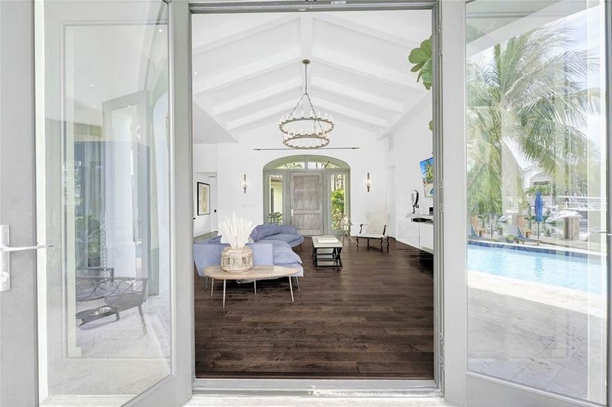 Located in the prestigious Las Olas Isles.  This beautiful home is expertly blended with a Classic yet modern style. Boasting 4 bedrooms, 3 full baths, top of the line appliances, open floor plan, vaulted ceilings, fabulous indoor/ outdoor entertaining, 85 Linear feet of dockage, ocean access, beautiful landscaping, NO HOA and much more.Just minutes away and walking distance from Beaches, shops and dining!Please message me directly for showings.