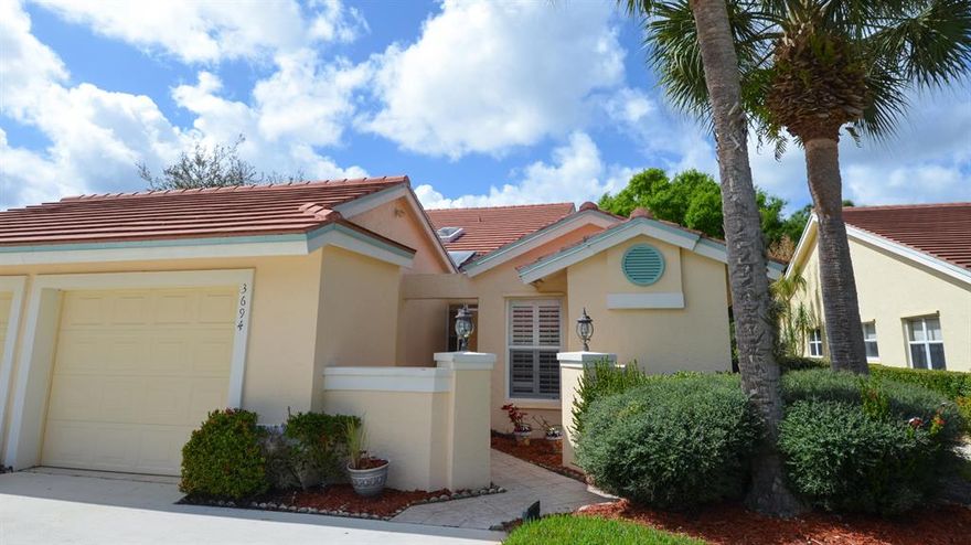 Beautifully maintained Villa in the desirable community of Whispering Sound! Wonderful large back covered patio with a private backyard on a  preserve, enjoy quietness and relaxation. This quaint villa offers spacious 2/2 with a den or office. This over 55 community has beautifully maintained grounds with a Pool and Tennis Courts for your enjoyment!! Updated Kitchen, Stainless Steel Appliances and Granite Counters,
Beautiful Plantation Shutters, Tiled throughout, this one will not last! Come and 
see it soon!,