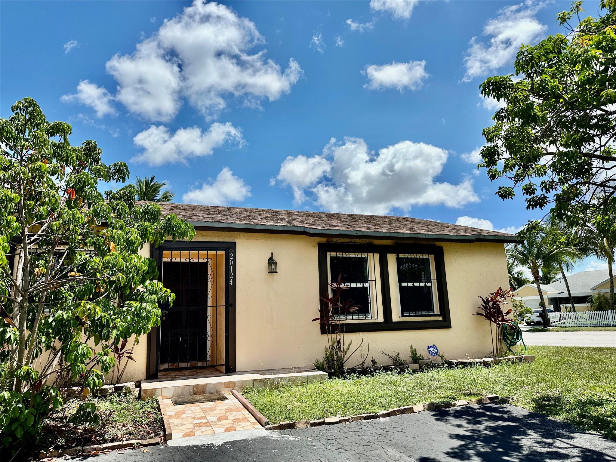 This updated corner villa features three legal bedrooms, two full bathrooms & a huge fenced in backyard located just minutes from the Hard Rock Stadium, Aldi, Walmart, and other major shopping centers. Tile floor throughout, freshly painted interior and spacious kitchen. Plenty of parking space right at your door. Easy access to major highways, parks and public transportation. This property qualifies for FHA and VA financing. HOA fees are only $45 a month. No HOA application approval necessary for both purchase or rentals. Daily, weekly, monthly and yearly rentals allowed. This is the best investment opportunity in one of the highest volume rental areas in all south Florida. This property won't last.