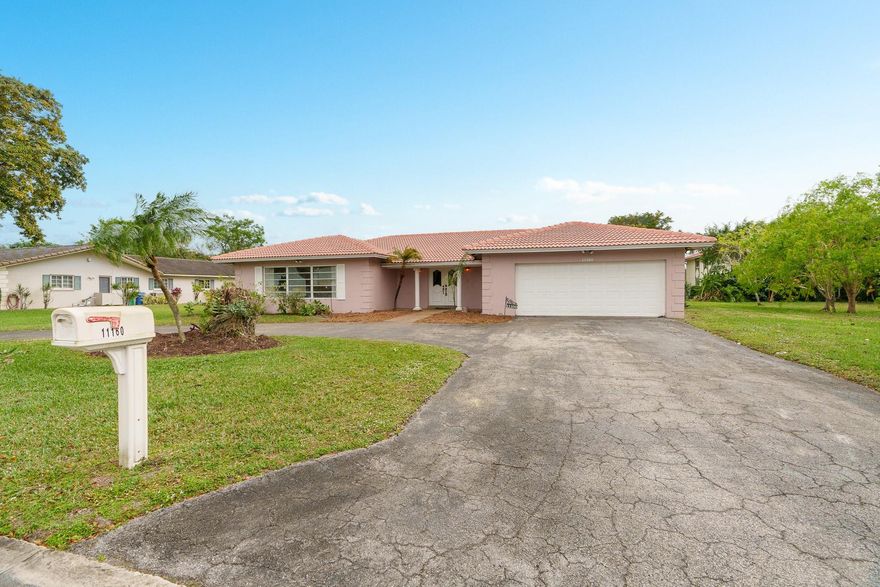 ***The perfect GEM you have been waiting for*** Extremely spacious open layout with huge upside potential ready for your personal touches!!! This pool home has the bones!!!  Plenty of space (3143 total sqft) to convert into a 5-6 bedroom home if needed.  NO HOA!!!  Tons of parking with the circular driveway + massive nearly 16k sqft lot with enough room to park the boat/RV on either side.  Massive formal dining + family rooms perfect for entertaining the entire family!!  Split bedroom floorplan featuring a huge guest bedroom + en suite bath that can be used as a second master.. 2022 new A/C unit inside and out. Excellent Coral Springs school system.  Bike ride to the Sawgrass Trailhead in the everglades, short drive to the beach!!