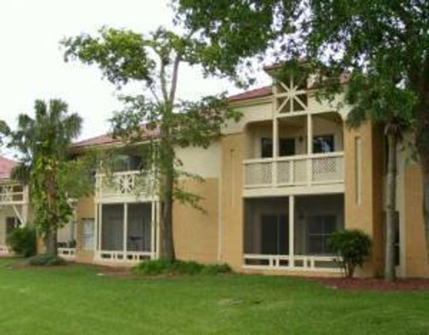 Spcaious 1 bedroom, 1 bath condo on first floor. Lake view from the covered and screened patio. No carpet, all tile, washer and dryer in unit. Gated community with all the ammenities. Income must be 3 times the rent, clean criminal background and Association requires all adults to have a minimum credit score of 700. 1 pet allowed up to 20 pounds.