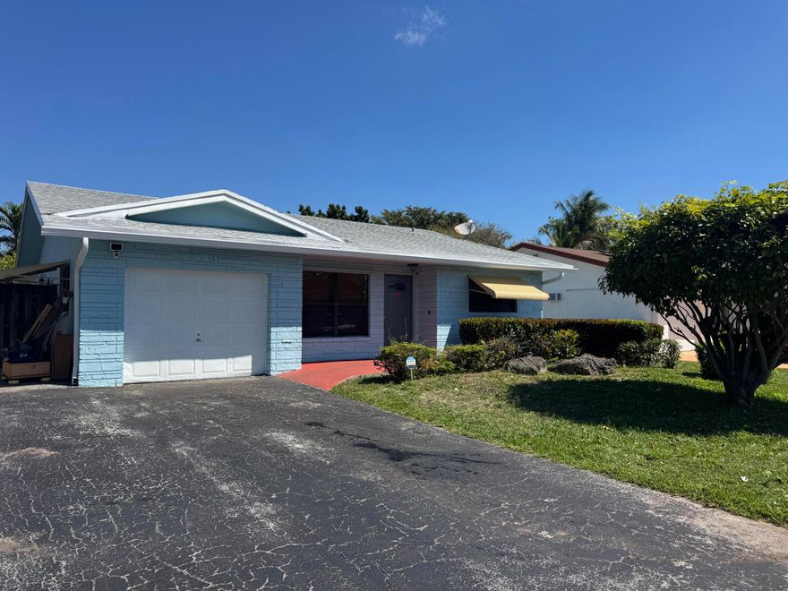 Don’t miss this fantastic opportunity to own a beautifully maintained 2 bedroom, 2 bathroom single-family home with a 1 car garage located in the highly desirable Palm Aire Village community. This home has been freshly painted inside and out, offering a bright, and move-in-ready feel. The functional layout provides comfortable living spaces, while the spacious backyard offers room to add a pool, perfect for creating your own private outdoor oasis. Ideally located close to shopping, dining, parks, and major highways, making commuting and enjoying the local lifestyle incredibly convenient. The home is also just steps from a nearby kiddie play area, adding to the neighborhood’s charm. With NO HOA restrictions, this property offers flexibility and freedom rarely found in such a great location.