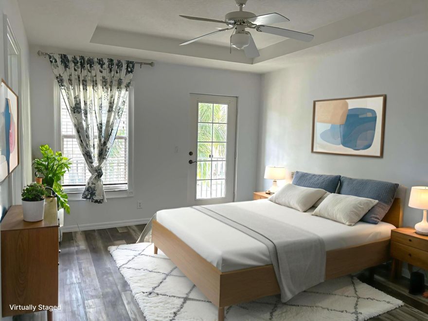 Walk in to home ownership with over $25,000 in equity! Experience practically maintenance-free Florida living in the highly sought-after East Lake Village! This 3-bedroom, 2.5-bath townhome features major recent upgrades including a 2025 roof, 2019 A/C, and full hurricane protection. Freshly painted interior with beautiful tile downstairs and upgraded vinyl upstairs. Enjoy the ultimate lock-and-leave lifestyle with HOA-covered exterior maintenance, landscaping, cable, internet, and heated community pool—perfect for those who want the interior space without the weekend yard work! Property recently appraised at $266k—instant equity opportunity for the right offer!