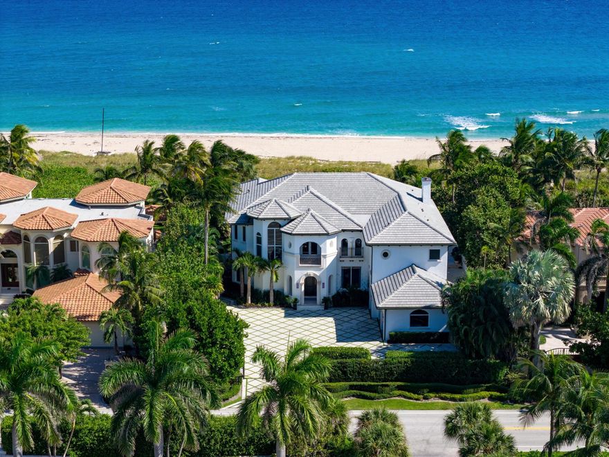 A picturesque oceanfront sanctuary for those who seek exceptional refined living in Delray Beach's exclusive North Ocean enclave, this beautifully furnished estate is infused with a European aesthetic that harmoniously blends timeless elan with modern elegance. Crafted with premium finishes and designed with a thoughtful layout, it seamlessly accommodates both intimate gatherings and grand festivities all while soaking in the seaside vistas.