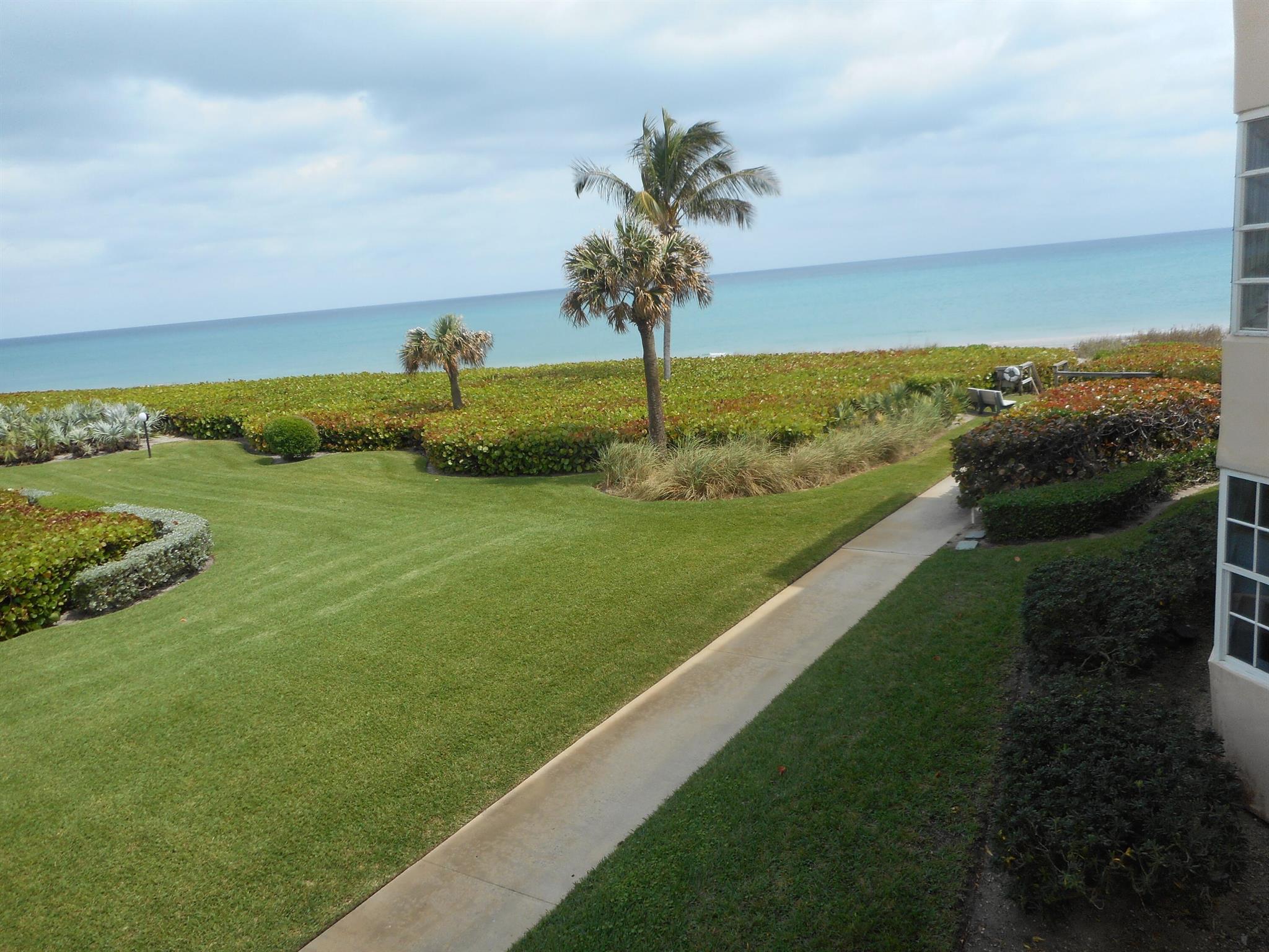 Stunning ocean views from this second floor corner condo.  Freshly painted, new furnishings, new carpeting, fully equipped for a fabulous winter stay in Florida. King in Master, Queen murphy bed in guest, private beach walk. More photos coming soon.  A must see.