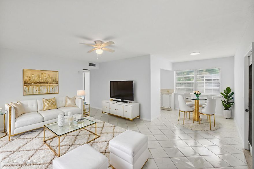 SUPER ACTIVE ADULT COMMUNITY!   ANNUAL RENTAL!  The total monthly rental includes WiFi/internet, basic cable, and water.   Introducing a delightful condominium located in the renowned Century Village community in Boca Raton, Florida. This luminous, inside-corner condominium is located on the second level of a tranquil building, affording captivating views of a meticulously tended garden and a serene lake. The property is designed with a clear focus on spaciousness and natural light. The substantial-sized living room, two expansive bedrooms, each featuring generous closet space, and a walk-in closet comprise the primary living spaces. A designated dining area is conveniently located adjacent to the living room, providing an open, airy space for mealtime gatherings and entertaining. Further enhancing this property's appeal is the screened-in patio. Serving as a serene and private retreat, this alfresco enclave is perfect for early morning coffee sips or peaceful evening soirees, all while basking in the backdrop of the welcoming Floridian landscape. The bathrooms in the abode are not to be overlooked, bringing an element of refined elegance with their beautiful vanity setups. The full bathroom goes a step further, featuring a beautifully renovated step-in shower and fully tiled walls, promising a luxe, relaxing experience.   The building is conveniently located, just a 5-minute walk to the gate and a 10-minute walk from places of worship and the clubhouse. WiFi, basic cable, and water are included in the monthly rent.   Equally worthy of mention is the plethora of amenities that Century Village boasts. The expansive clubhouse offers residents/tenants a resort-style setting with top-notch amenities. It provides a state-of-the-art fitness center, a 1,221-seat performance theater featuring first-class shows and free movies, a library, party rooms, Bingo, classes, hobbies, clubs, card games, and much more. The community boasts an indoor and outdoor pool in the clubhouse, as well as 16 satellite pools. Additionally, outdoor amenities include 12 tennis courts, 12 shuffleboards, a bocce ball court, walking and biking paths, and pickleball courts. The community features 24-hour manned gated security and offers free bus service throughout the community and to local shops and restaurants.     TO MOVE IN, YOU NEED: The first month's rent, last month's rent, a security deposit, proof of income, a credit background report, and renter's insurance+$150 Cleaning Fee. WiFi, basic cable, and water are included in the monthly rent. Due to the landlord's allergies to pets and smoke, smoking is prohibited, and no pets are allowed on the premises.
