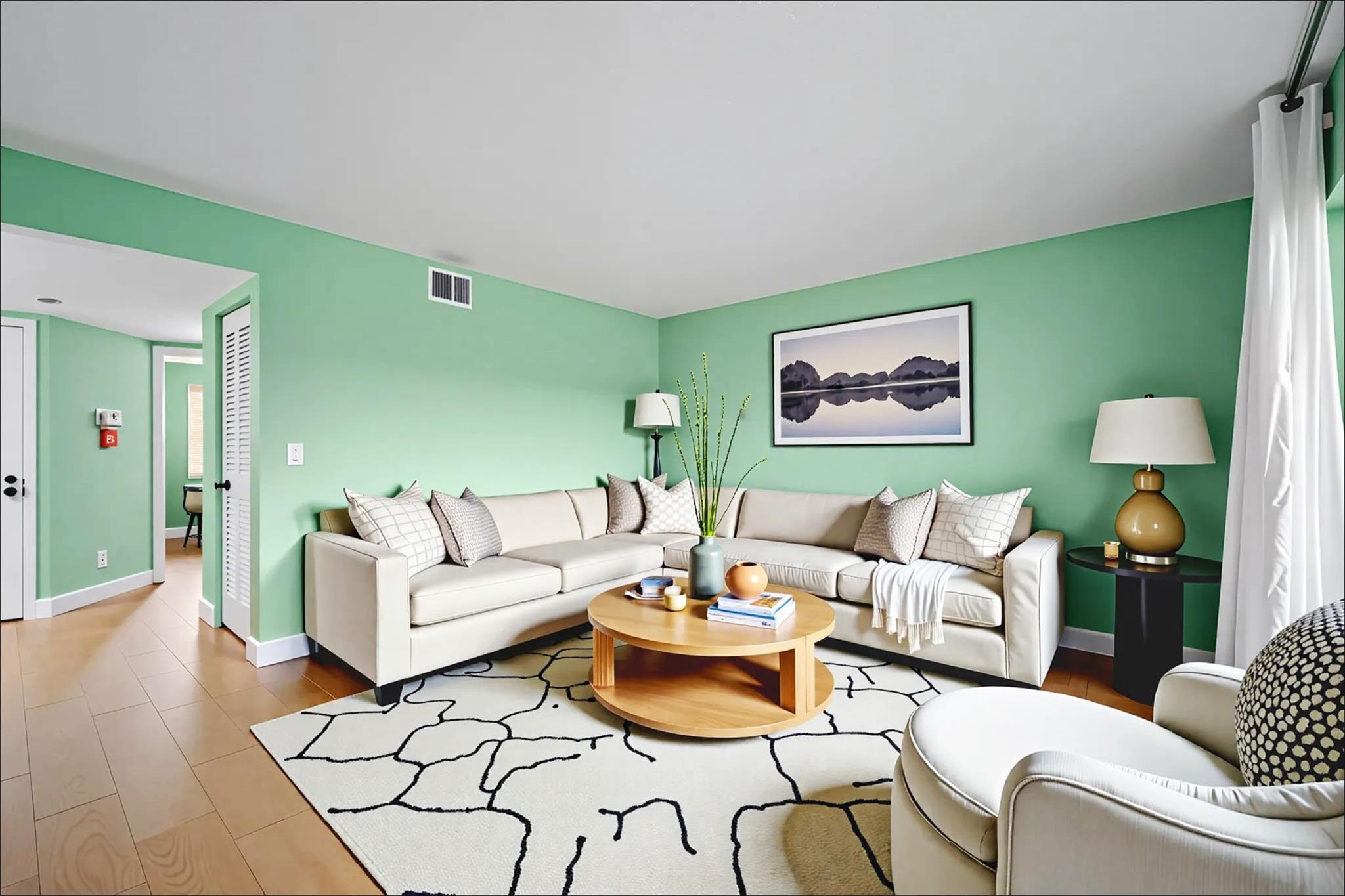 Step into beautiful and airy FIRST FLOOR unit in the desirable Napoli Gardens. Completely open concept with kitchen overlooking the living area. Wood-look tile throughout the main living/kitchen area and laminate in the bedroom. FULL SIZE washer and dryer, AC 2020, walk-in closet, and a private patio with storage closet and NO back neighbors. Small nook perfect for a desk or breakfast table. Resort-style amenities including pool, jacuzzi, tennis courts. PET FRIENDLY (1 pet up to 40lbs, no aggressive breeds). Close to majors highways, shopping plazas, schools, etc. Investor-friendly, can rent immediately. Healthy association and low HOA. Vacant and easy to show!
*Note that some photos are virtually staged*