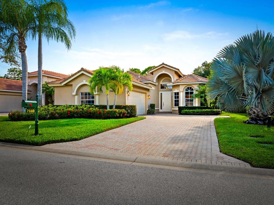 Experience the ultimate in resort-style living in this beautifully refreshed home, perfectly situated in the prestigious PGA Village. A sparkling pool & spa, paired with an expansive screened lanai, create the ideal setting for elegant outdoor entertaining or serene evenings under the stars. With solar heating and a new pool heater, year-round enjoyment is yours to indulge.Inside, the light-filled open floor plan is designed for both comfort and sophistication. Freshly painted interiors and plush new bedroom carpeting elevate the ambiance, while a newer A/C and water heater provide peace of mind.