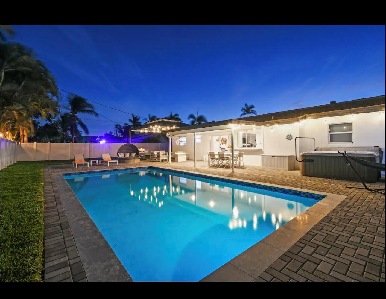 Renovated 3-bdrm, 2-bath single-family home just minutes from the beach, offering the perfect blend of modern comfort and coastal living. Spacious corner lot, the property features a fully fenced-in yard, a brand-new pool, newly built patio and fence--ideal for outdoor entertaining or enjoying the South Florida sunshine. Inside, the home has been fully renovated with contemporary finishes, making it move-in ready. Major upgrades include a roof replaced in 2021, a new sprinkler system installed in 2024, an AC unit from 2019, and a water heater from 2015, giving you peace of mind when it comes to maintenance. Property offers excellent Airbnb potential with its prime location and modern updates. Whether you're seeking a permanent home a smart investment this is an ideal choic