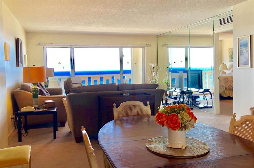 BEST VALUE, Priced below RVM of $442,330, LOW DUES, DIRECT OCEAN, 16TH FLOOR, FULL SERVICE BUILDING. Impact windows & new shutters, kitchen update & in unit washer & dryer. Oceanfront Master suite w/marble shower & walk-in closet. 55+, secure building, garage parking. Exercise equipment and planned activities; bingo, bridge, poker & water aerobics. Emergency generator. Toney Pompano Beach has all services on island; banks, CVS, Publix, Walgreens, churches, dentists, doctors & many restuarants you never have to leave the beach! Pompano is the new most desirable south FL beach. Municipal ICW dock .25 mile away is water taxis' northern most link to Las Olas & waterway life. Located between the Marriott & Sabbia Beach Resorts near the 14th St bridge for easy access.