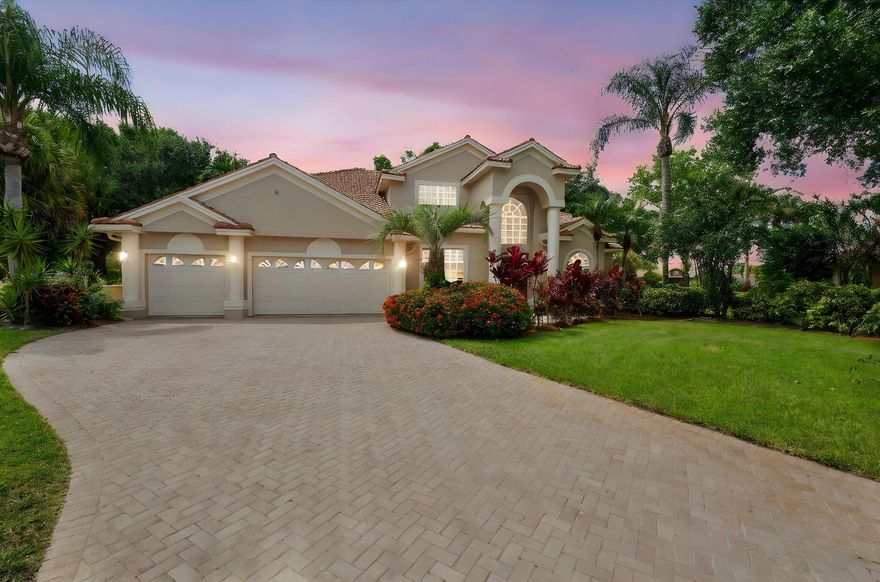 Beautiful 2 story home in the gated neighborhood of Country Club Estates of Port St. Lucie. First floor primary bedroom with the largest walk in closet-You will not be disappointed. Plus an additional walk in closet with a spacious bath that includes 2 sinks, soaking tub and walk in shower. Main living area is open with sliding doors to large screened patio with great views of oversized lot (room for pool). Patio has been piped for gas and includes gas heater for cooler winter months. Granite kitchen with custom cabinet work and stainless appliances. Formal dining room and living room and family room with great entertainment space and is wired for surround sound. Upstairs enjoy 3 more bedrooms, bath with tub and game/den room.