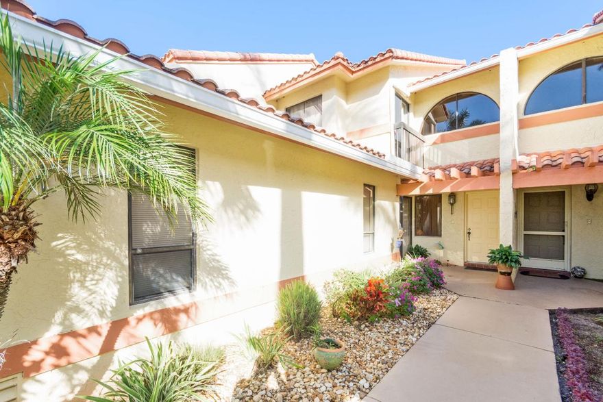 Boca Delray Country Club is more than a community, it is a lifestyle. There is no membership fee. Enjoy views of the 10th fairway from your patio. This townhouse features custom tiling, open space, large screened balcony off of the master, new hot water heater, electric panel, and newer a/c. Enjoy the luxury of south Florida lifestyle. The community includes a 18 hole executive golf course, tennis, pools, lunch cafe, jacuzzi, activities, clubs, and a manned gate with no country club membership buy in ot yearly fees. It is perfectly located near downtown Delray, Boca Raton and the beach.