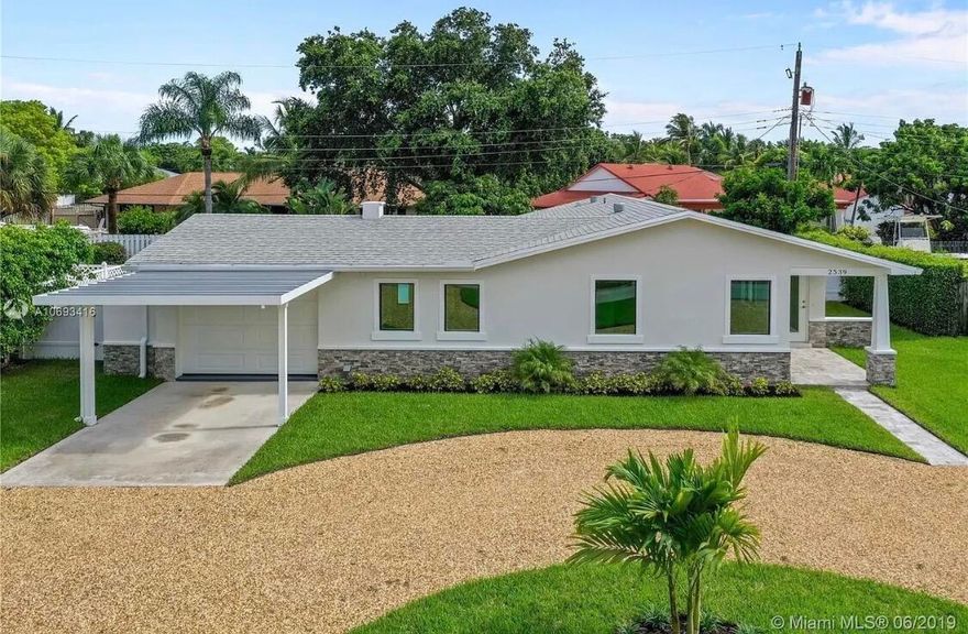 Beautifully remodeled 3BR/2.5BA single-family home with private pool and fully fenced yard—perfect for enjoying Florida living year-round! This move-in-ready home features tile flooring throughout and a bright, open layout. The chef's kitchen impresses with a waterfall quartz island, stylish two-tone Shaker cabinets, and premium GE Monogram appliances. Entertain effortlessly with a custom wine bar, complete with wine cooler and eye-catching glass tile accent wall. Upgrades include solid wood interior doors and impact windows/doors for added security and energy efficiency. One-car garage plus extra space for boat storage. Enjoy outdoor living with a private pool, and the best part—pool and lawn service are included in the rent for easy, low-maintenance living.