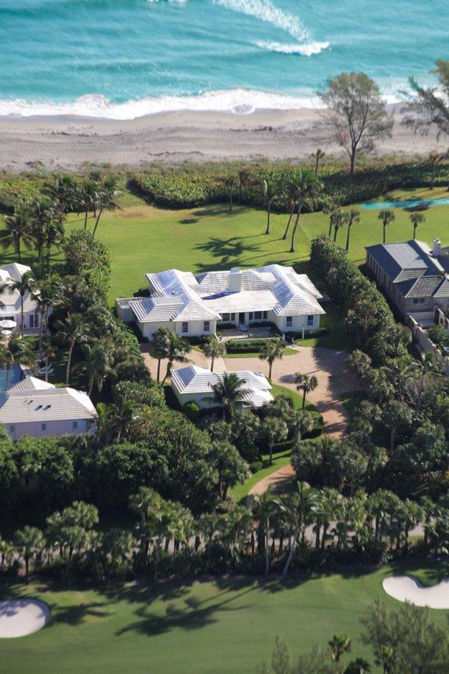 Oceanfront Bermuda style home built by architect Kemp Caler on Jupiter Island.