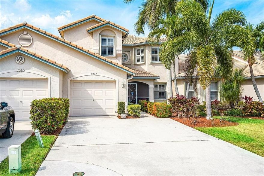 Extraordinary lakeviews from this beautifully maintained townhome in prestigious, gated, Wellington's Edge. This 3 bdr 2.5 ba. + loft & 1 car garage residence has all the makings of the perfect home! First floor primary bedroom suite & LR affronts endless lake views! Stunning remodeled kitchen, & Soaring vaulted ceilings! Second floor bedrooms connect to a wonderful loft space that can be used as an office/playroom/gym or den!  Accordion shutters for your peace of mind.  Enjoy nature at it's finest  from your covered Lanai. Community pool, clubhouse & tennis just steps away from your private oasis. World class Equestrian opportunities nearby. Wellington's Edge offers a wonderful lifestyle for the entire family! Close to A-rated schools, shops, and fine dining. All ages & pets welcome.