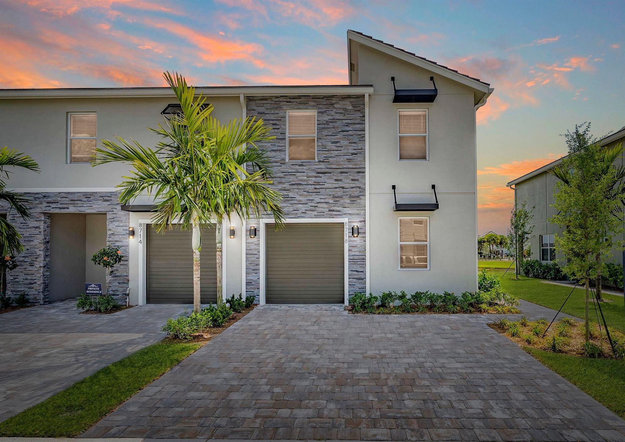 Brand New Townhouse! 4/3 corner unit with a one car garage plus double driveway and covered lanai with pavers and it even has smart home features for lights, locks & more. The main bedroom & 3 additional bedrooms plus a loft. Full-size washer and dryer are upstairs with full bath downstairs. Brand New appliances & only a few homes from the community pool and mailboxes. Excellent location, conveniently located within walking distance to shopping centers, Publix, Dunkin Donuts and more. You won't want to miss this one it's a must-see!