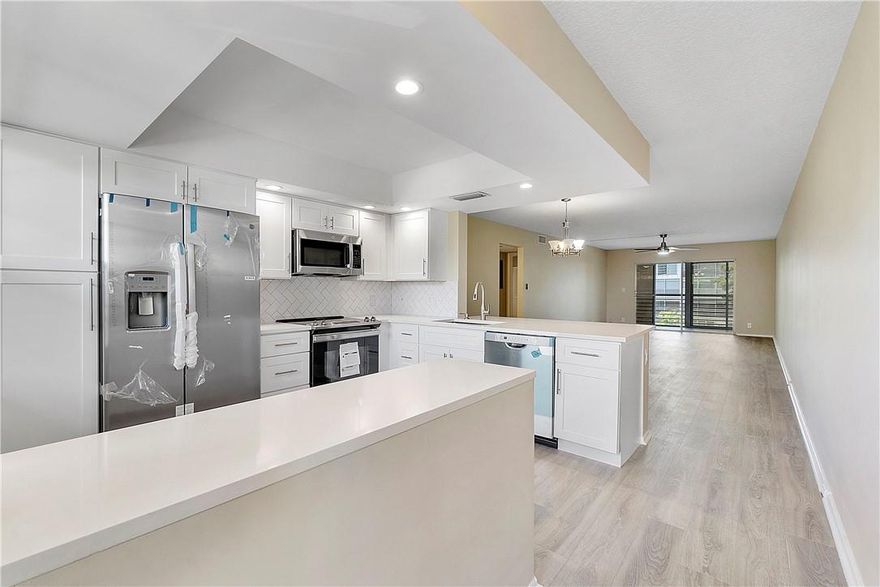 Totally renovated 2Be/2Ba Deluxe Model at Bimini Village in Wynmoor. Move in ready on the 3rd floor with attractive Golf Course View. Unit features: Brand New Kitchen and Bathrooms w/SS appliances, New Quartz Counter Tops and Luxury Laminate floors through out. Brand New A/C and Water Heater. 55+ Community with lots of amenities: Huge Clubhouse, New Café, Pickleball & Tennis Courts, Fitness Center, Several Clubs, 24 Hour Security, Heated Swimming Pools, Sauna, On-Site Pharmacy, 962 Seat Theater, 18-Hole Golf Course & Courtesy Bus. Close to Shopping, Dining & Major Highways. Bring All Offers!