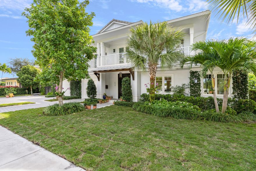 Custom British West Indies 6 bedroom 5 ½ bath home built in 2018. Located on nearly a quarter acre on one of the most desirable tree-lined streets in the SoSo (South of Southern) neighborhood of West Palm Beach. Just one block from the brand-new tennis center, playgrounds, fields, and water park at South Olive Park as well as coffee shops, restaurants, and the bike path on the Intracoastal Waterway. Home features include highest quality workmanship, first floor owner's suite, music room/library, two-story great room with vaulted ceiling, laundry room, chef's kitchen with onyx island, jacuzzi tub and oversized shower with dual shower-head plus rain shower, detached guest house, full house Savant system, whole house gas Generac generator, security system, heated pool, and 2-car garage.