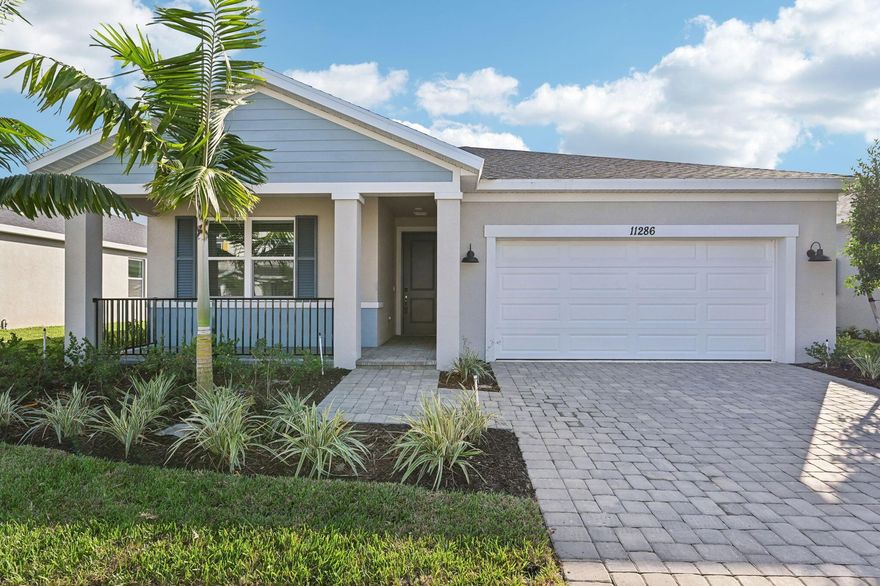 BRAND NEW energy - efficient home Oct 2025! This functional floorplan features a kitchen, great room and dining combination that makes entertaining a breeze. Spend the morning relaxing with a cup of coffee on your covered lanai. Elegant tray ceilings and walk-in closet in the primary suite.  Explore new homes in Port St. Lucie, FL. This neighborhood features resort-style amenities, trails, and a large lakefront area. Each of our homes is built withinnovative, energy-efficient features designed to help you enjoy more savings, better health, real comfort and peace of mind.