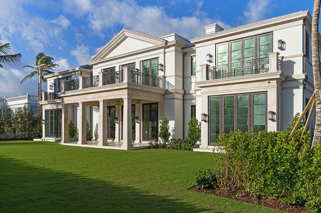 Newly Completed, Neoclassic home in the coveted ''Estate Section'' on Palm Beach Island. This 14,000+ SF, 8 bedroom, 13 bath home features a chef's gourmet kitchen, library, media room, heated pool w/ spa and cabana room. The basement includes a custom wine cellar, game room, home gym w/ steam shower, and highly advanced media/theater room. The sprawling owner's suite features a large terrace with ocean views, dual custom walk-in closets with dressing areas, separate Roman tub, and steam shower. The home sits at the highest elevation with gorgeous spanning views of the Atlantic Ocean and deeded beach access across the street. Offered furnished as seen excluding artwork. Artwork can be purchased in separate agreement.