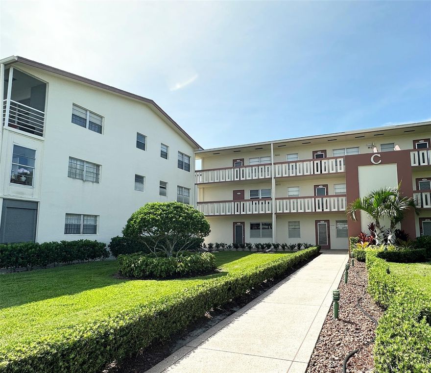 Ground Floor 1 Bedroom / 1.5 Bathroom unit featuring tile floors, Tub / shower combo. Century Village is a 55+community with guard gated security and features abundant amenities, first class shows, bus service, bike paths,billiards, full gym and much more !! Close to dining and shopping. Washing machines and locker located down thehall.