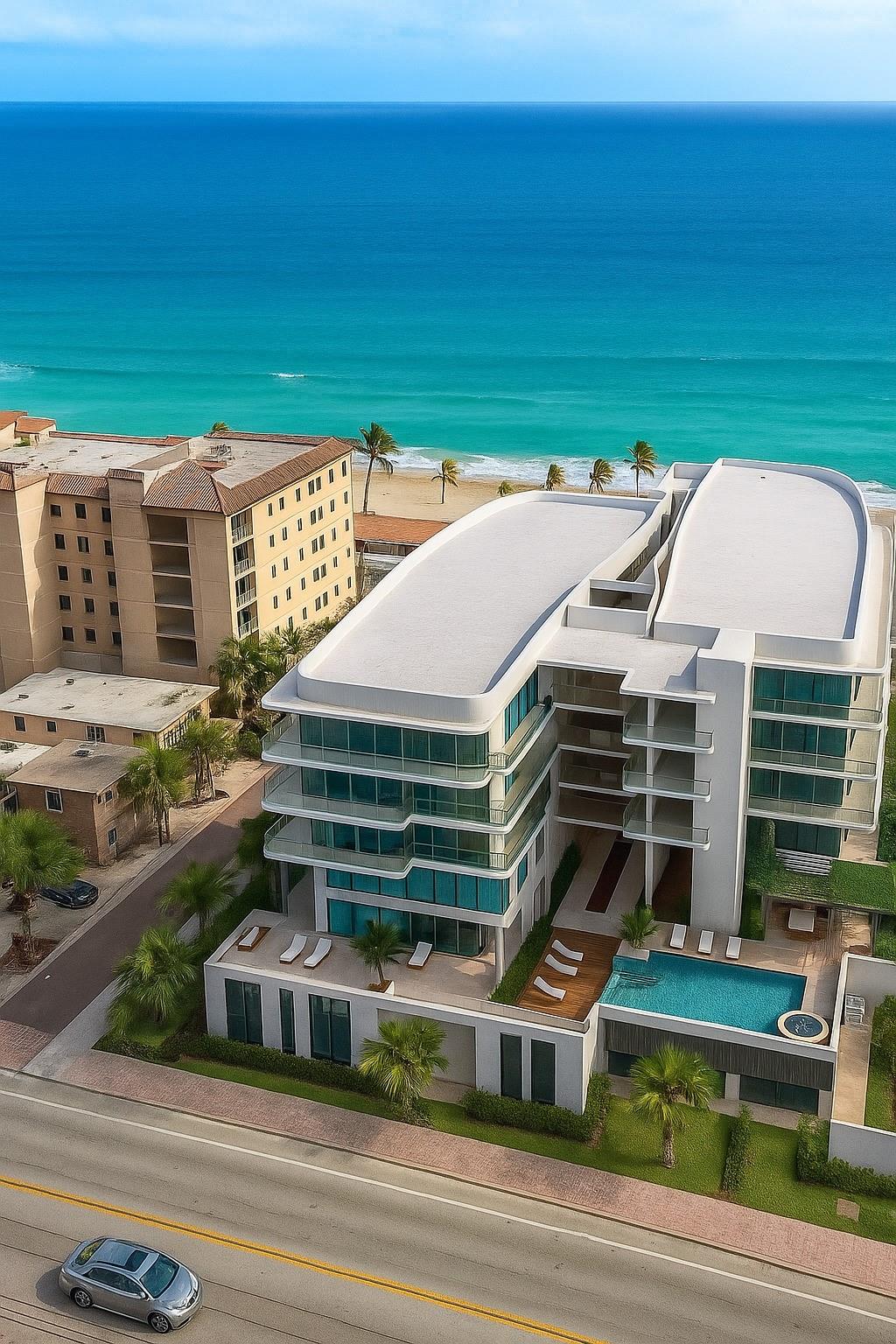 Eturna Beachside introduces a new brand of luxury living on Hollywood Beach—7-story boutique on the ocean side of A1A with just 36 modern residences. Minimalist architecture, refined finishes, floor-to-ceiling impact windows and sliding doors, and light-filled layouts with private balconies. Amenities: sun-drenched pool deck, fitness center, front-desk concierge, and beach service access. Choose 1-2BR condos or 3-4BR two-story villas with ocean & Intracoastal views. Steps to the sand and the Hollywood Boardwalk; minutes to Aventura, Fort Lauderdale & FLL. Pet-friendly. Only 20% down! Completion in 2025. Schedule your hard-hat tour. *Renderings for illustration purposes only, actual building may vary.