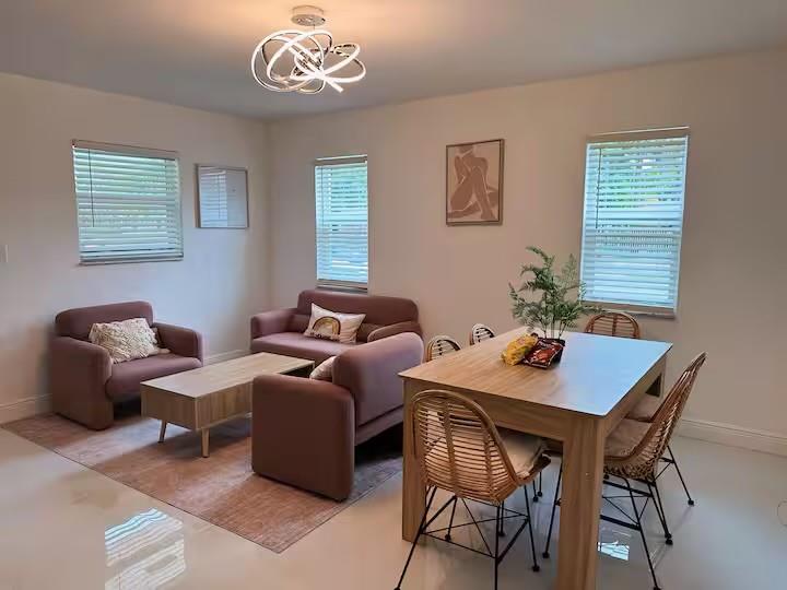 Stunningly residence in the heart of North Miami. This 3-bedroom, 2-bathroom home has been completely
redesigned with modern luxury in mind. Inside you find white tile flooring throughout, Both bathrooms feature
custom black-and-gold designer tile, accented with luxurious gold faucets. The master suite boasts a huge walking closet, while the additional bedrooms also feature generous closet space including one with a wall-to-wall
closet and other with walk-in closets. The gourmet kitchen is a showstopper, with brand-new appliances, white
cabinetry, white granite countertops. Indoor laundry room and two dedicated parking spaces. This home is
move-in ready and designed for modern living. Close to shopping, dining, major highways, schools, and just
minutes from the beach