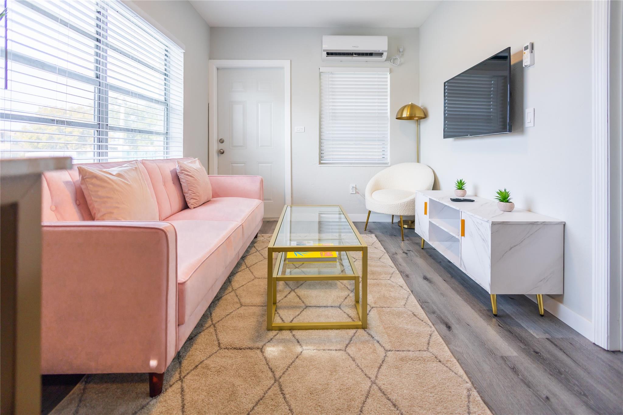 Fully furnished, ready to move in, and in great conditions! This one bedroom one bath apartment features a luxury vinyl floor, nice modern bathroom, stainless steel appliance, two mini split AC's located in the living room and bedroom, as well as all necessary furniture and a TV. Rent includes water, sewer, trash, landscaping, and cleaning of common areas. Tenant only pays for the FPL bill (electricity). Asking first month & two deposits to move in.