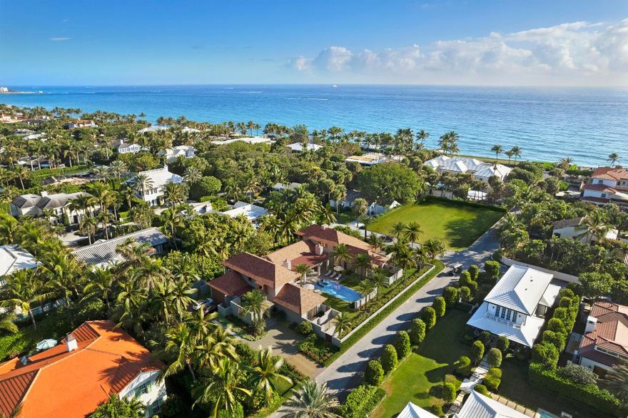 Double lot and beach block on a coveted North End street, now available with ARCOM-approved plans. This expansive 24,979 SF corner property, located at El Pueblo and N. Ocean Way, offers direct access to the beach and the Lake Trail. Move forward with these ready-to-build plans and bypass the approval process or create your own custom residence on one of the last remaining double lots in the North End.