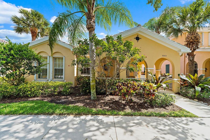 Charming Mediterranean style 3 bed 2 bath home in Tuscany At Abacoa, split floor plan, vaulted ceilings, large front porch and screened patio, laundry room, furnished/unfurnished, 2 car garage, large paver driveway, beautifully landscaped, street parking, short walk to community pool, Independence Middle School, parks, Downtown At Abacoa; shops, restaurants & bars. Minutes to Dwyer High School & Florida Atlantic University.